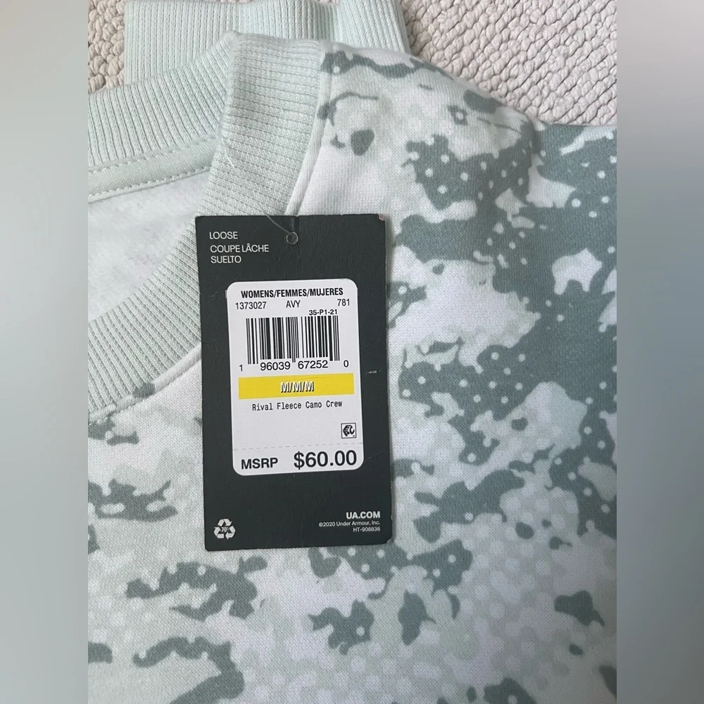 UNDER ARMOUR Camo Rival Fleece Crew Pullover Sweatshirt Loose Women’s | Size: M - Picture 5 of 12